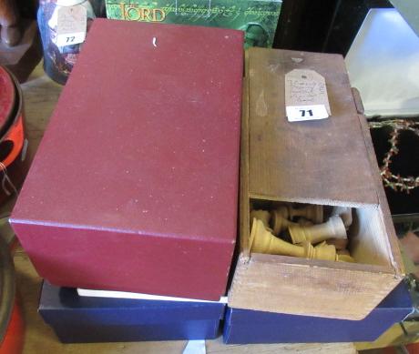 THREE BOXED ITEMS  CHESS SET AND GUITAR BOOK Image