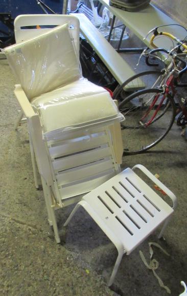 TWO GARDEN SEATS AND A STOOL ETC Image