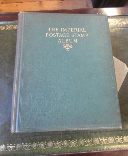 GREEN IMPERIAL ALBUM OF VICTORIAN AND LATER COLONIAL ERA STAMPS INCLUDING PENNY BLACK Image