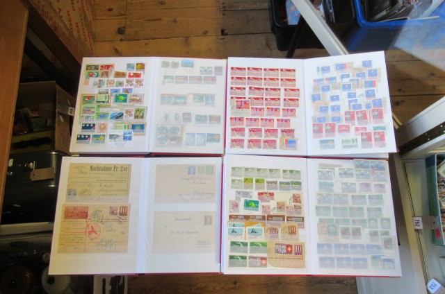 FOUR ALBUMS OF SWISS STAMPS Image