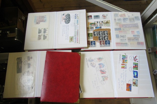 FIVE ALBUMS OF UK STAMPS AND FIRST DAY COVERS Image