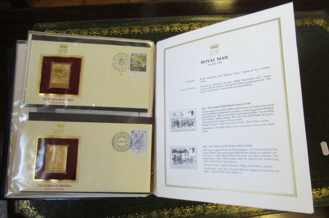 ALBUM OF 22CT GOLD PLATED REPLICA STAMPS Image