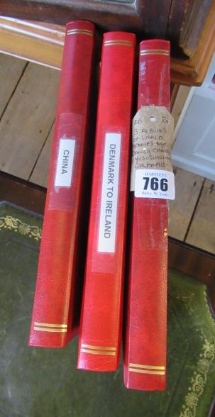 THREE ALBUMS OF WORLD STAMPS INCLUDING DANISH AND CHINA ETC Image