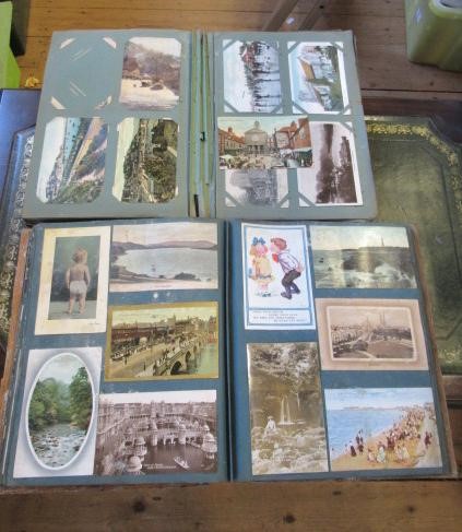 TWO ALBUMS OF VINTAGE POSTCARDS Image