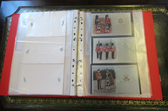 RED MILITARY POSTCARD ALBUM Image