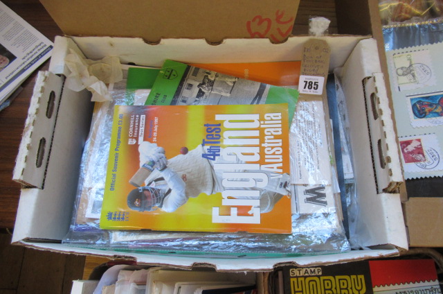 BOX OF FOOTBALL  CRICKET AND RUGBY PROGRAMMES Image