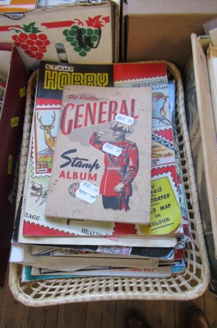 TRAY OF STAMP ALBUMS ETC Image