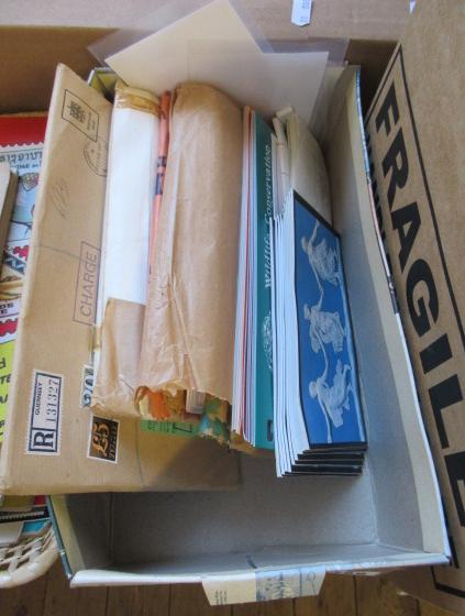 BOX OF FIRST DAY COVERS INCLUDING  POST OFFICE THIRD MINI SHEETS Image