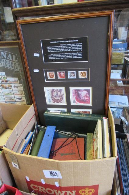 BOX OF STAMP ALBUMS ETC Image