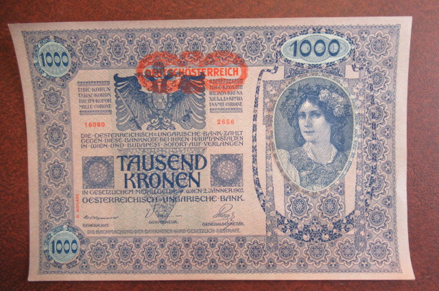 1902 AUSTRIAN 1000 KRONEN BANK NOTE Image