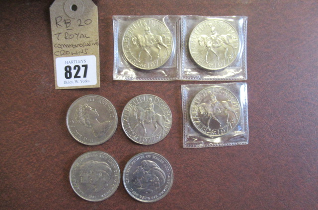 SEVEN ROYAL COMMEMORATIVE CROWNS Image