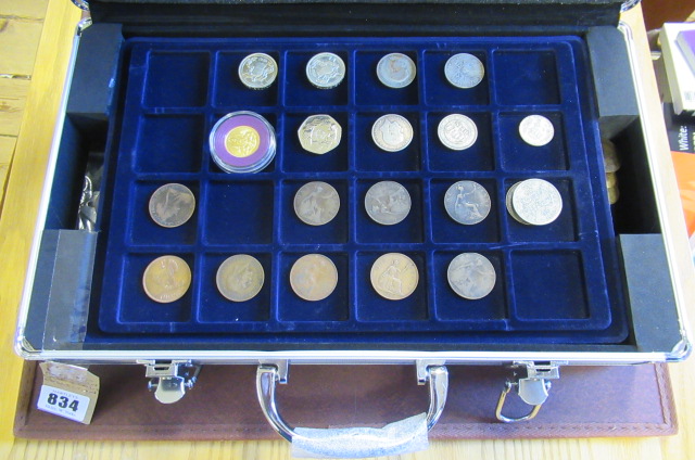 METAL COIN CASE AND COIN COLLECTION Image