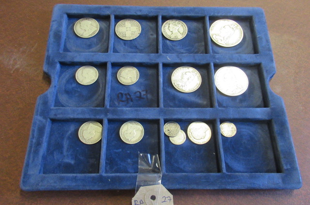 TRAY OF VICTORIAN BRITISH SILVER COINS Image