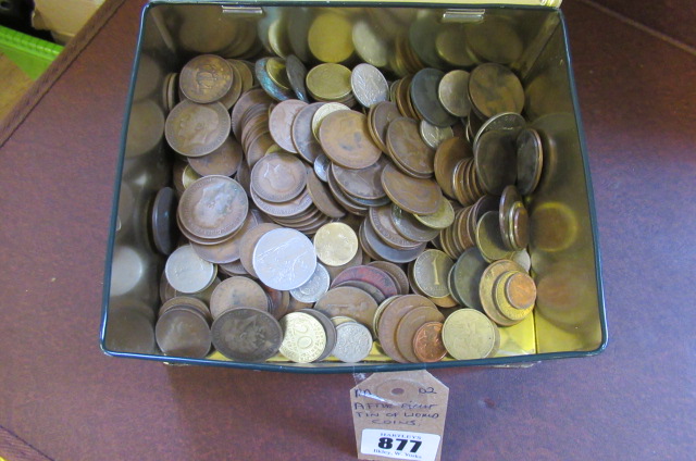 GREEN TIN OF WORLD COINS Image
