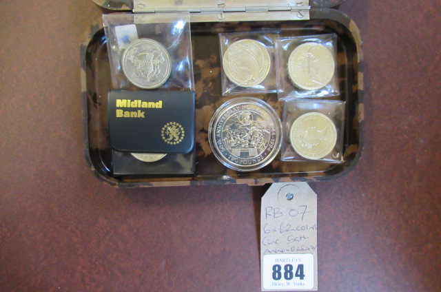 SIX £2 COINS INCLUDING 50TH ANNIVERSARY NORMANDY LANDINGS Image