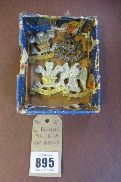 FOUR BRITISH MILITARY CAP BADGES Image