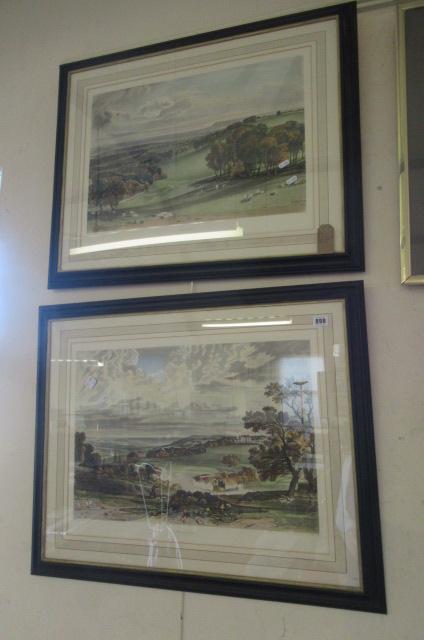 PAIR OF FRAMED COLOURED PRINTS Image
