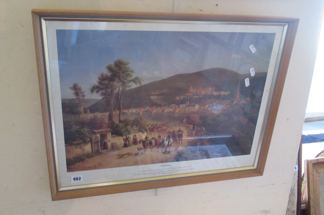 OIL ON BOARD   RIVER SCENE AND A HEIDELBERG PRINT Image