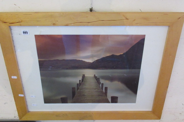 PHOTOGRAPH OF  LAKESCENE WITH JETTY Image