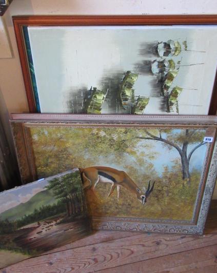 FOUR  ACRYLIC PAINTINGS Image