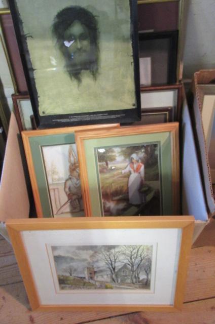 BOX OF FRAMED PICTURES Image