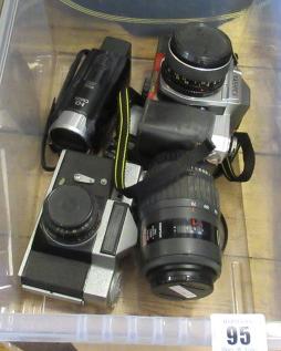 TWO CAMERAS A PENTAX SMC ZOOM 1..4-5.6 LENSES ETC Image