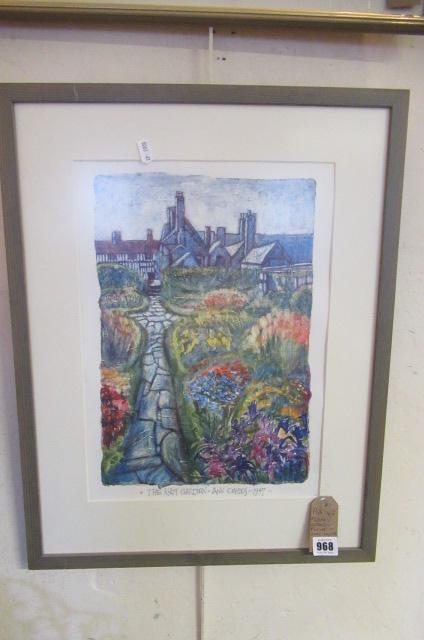 FRAMED GARDEN PAINTING BY ANN DAVIES Image