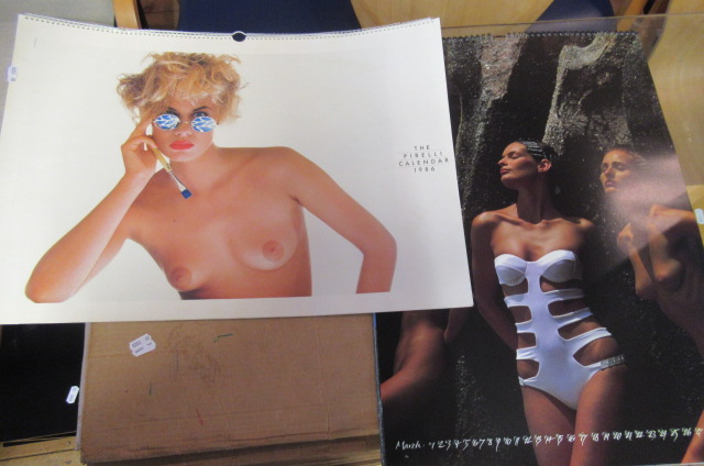SEVEN VINTAGE PIRELLI CALENDARS 1986, 1989 - 1994 Image