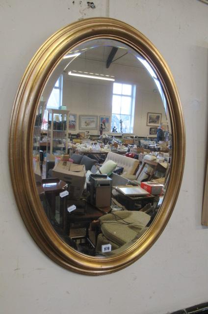 OVAL GILT FRAMED MIRROR Image
