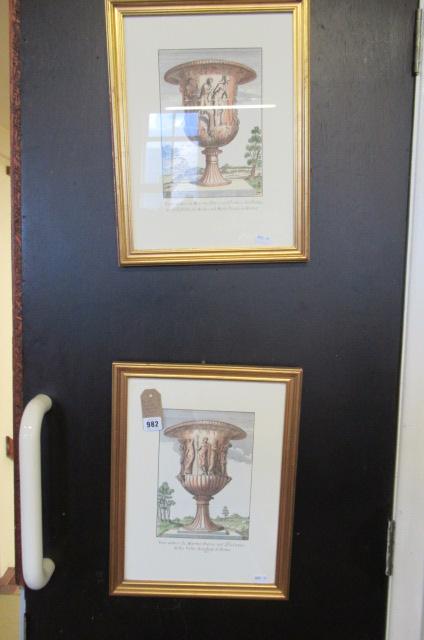 PAIR OF ROMAN ENGRAVINGS OF URNS Image