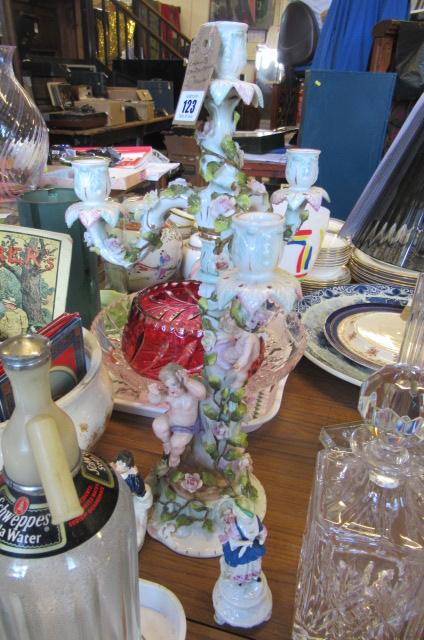 CHERUB CANDELABRUM AND TWO FIGURES Image