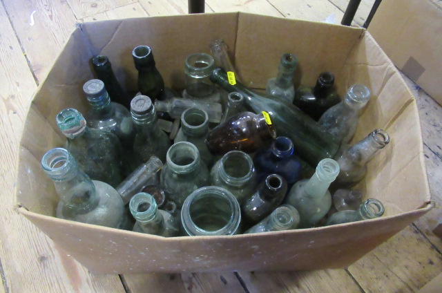 BOX OF OLD BOTTLES Image
