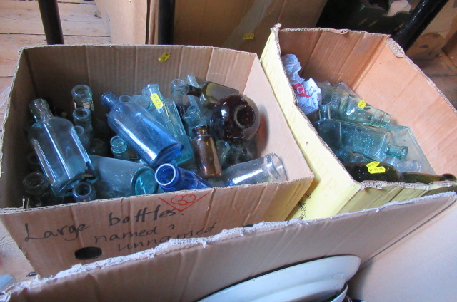 TWO BOXES OF OLD BOTTLES Image