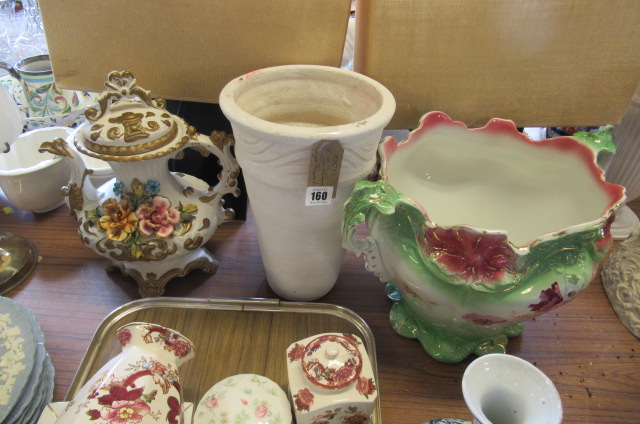 TWO JARDINIERES AND CAPO DI MONTE TEAPOT Image