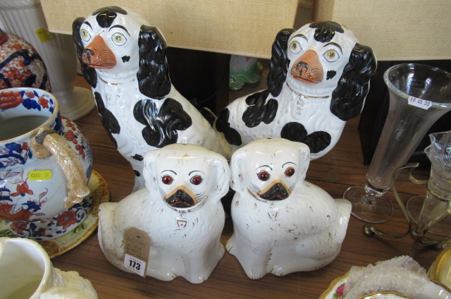 TWO PAIRS OF STAFFORDSHIRE SPANIELS Image