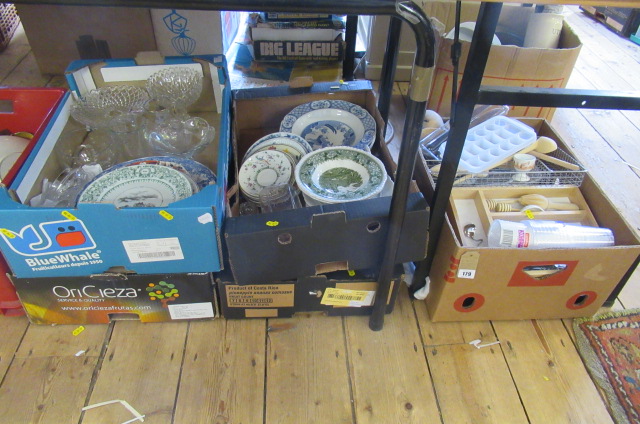 FIVE BOXES OF CERAMICS  GLASS AND KITCHEN WARE Image