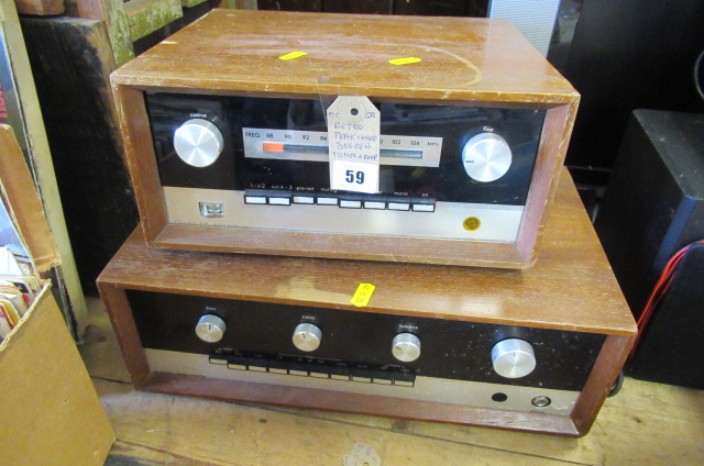 RETRO TEAK CASED SUGDEN TUNER AND AMP Image