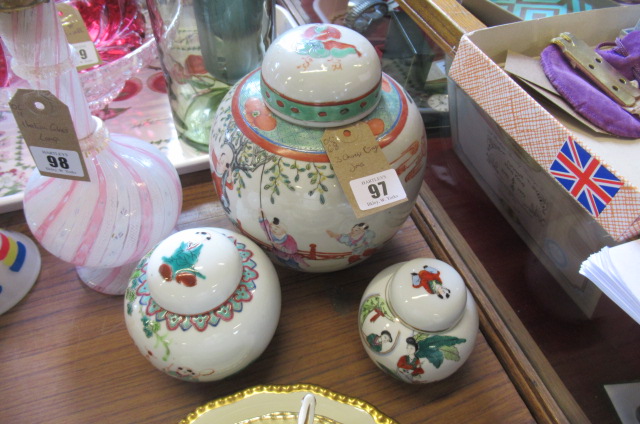 THREE CHINESE GINGER JARS Image