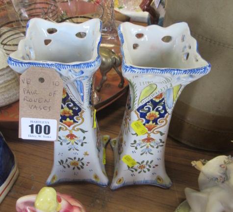 PAIR OF ROUEN VASES Image