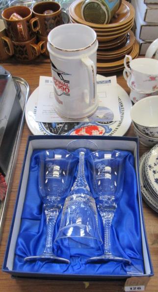 CONCORDE PLATE  TANKARD AND GLASSES Image