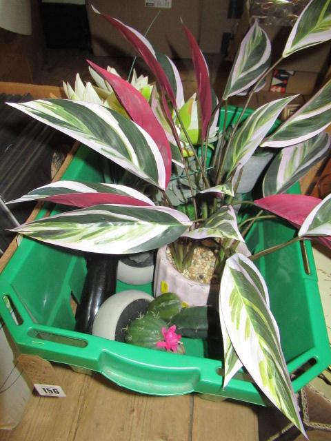 BOX OF ARTIFICIAL HOUSE PLANTS Image