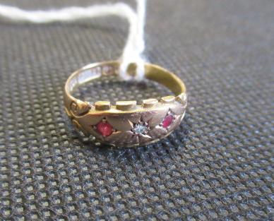 15CT GOLD RUBY AND DIAMOND RING Image