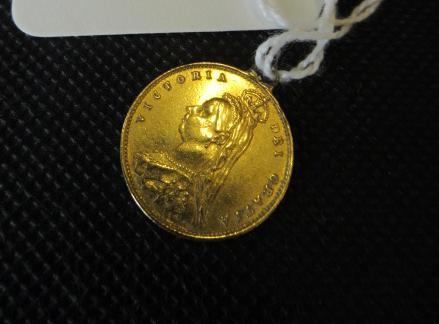 1887 HALF GOLD SOVEREIGN HARD MOUNTED Image