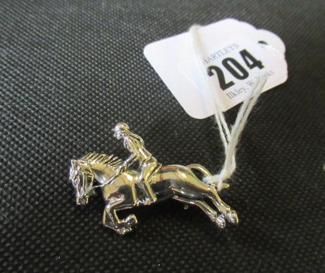 SILVER HORSE RIDER BROOCH Image