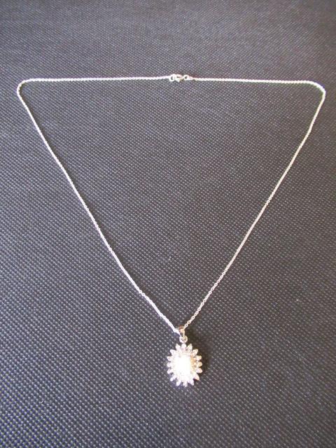 SILVER OPAL SET PENDANT ON SILVER CHAIN Image