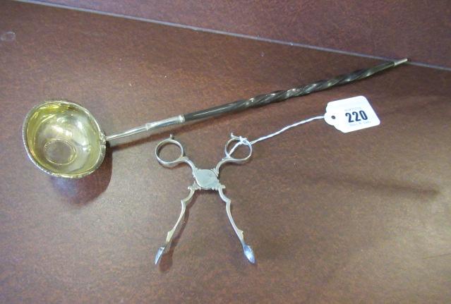 GEORGIAN SILVER SUGAR NIPS AND PUNCH LADLE Image