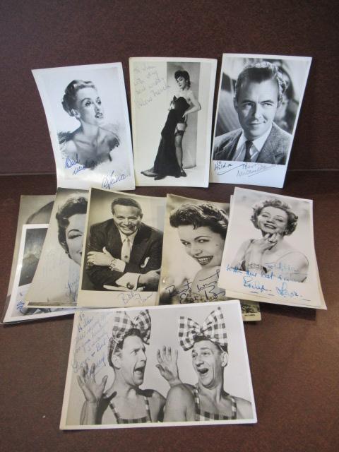 THIRTEEN SIGNED PHOTOGRAPHS INCLUDING VALERIE FRENCH  EVE BOSWELL  GEORGE & BERT BERNARD AND OTHERS Image