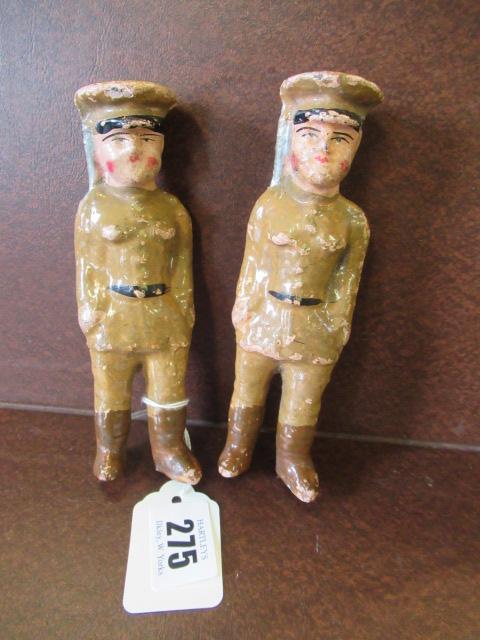 PAIR OF WWI POTTERY SOLDIER TOYS Image