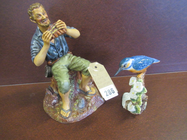 ROYAL DOULTON FIGURE AND BESWICK KINGFISHER Image
