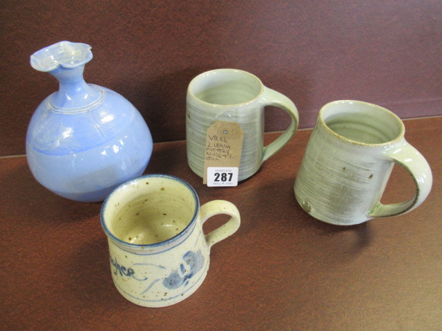 TWO LEACH POTTERY MUGS AND TWO OTHERS Image